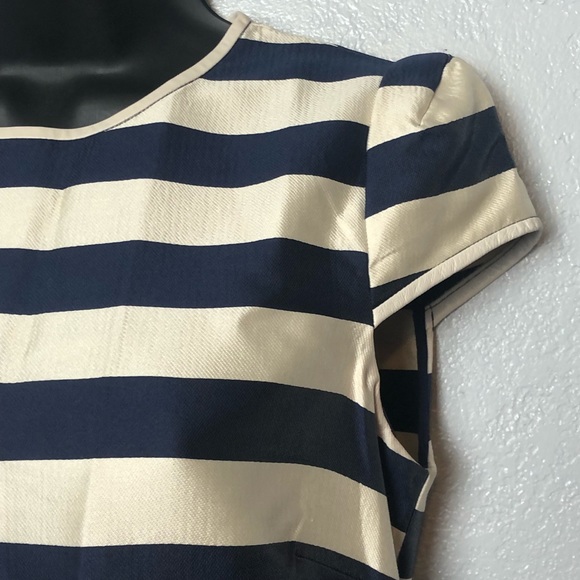 DOLCE VITA navy & gold striped nautical dress Sz XS - Picture 4 of 10